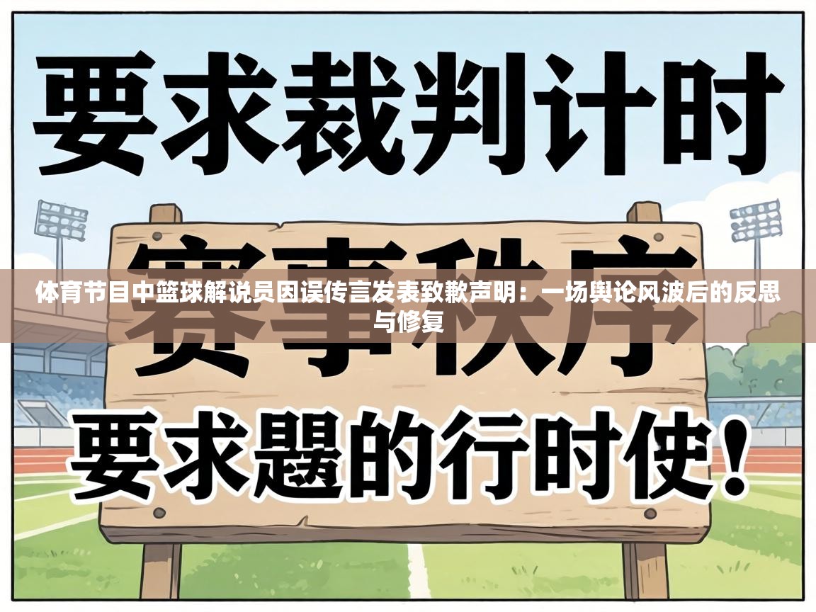 体育节目中篮球解说员因误传言发表致歉声明：一场舆论风波后的反思与修复  第1张